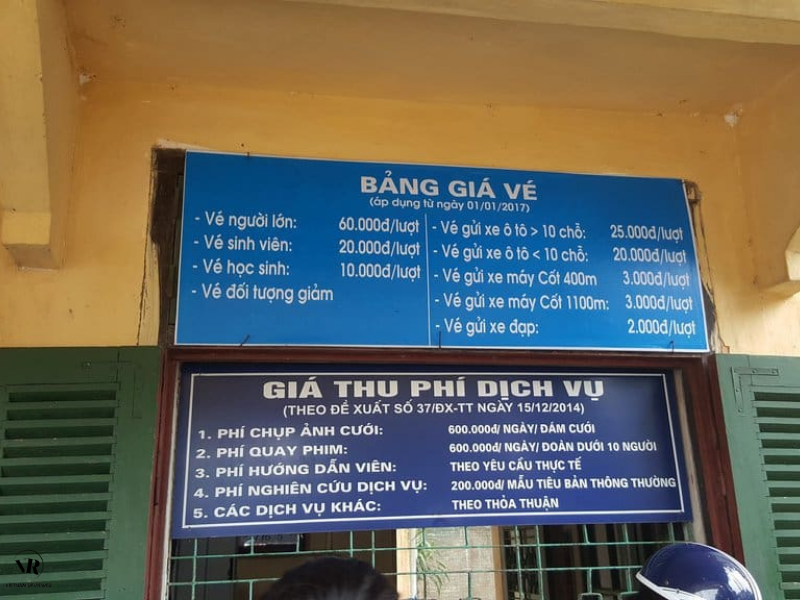 Tickets prices of services in Ba Vi National Park
