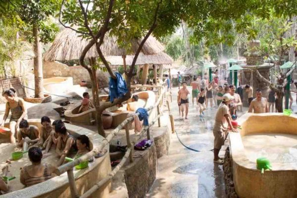Mud bath and hot mineral water in Thap Ba